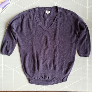 Wilfred silk and cashmere purple knit sweater